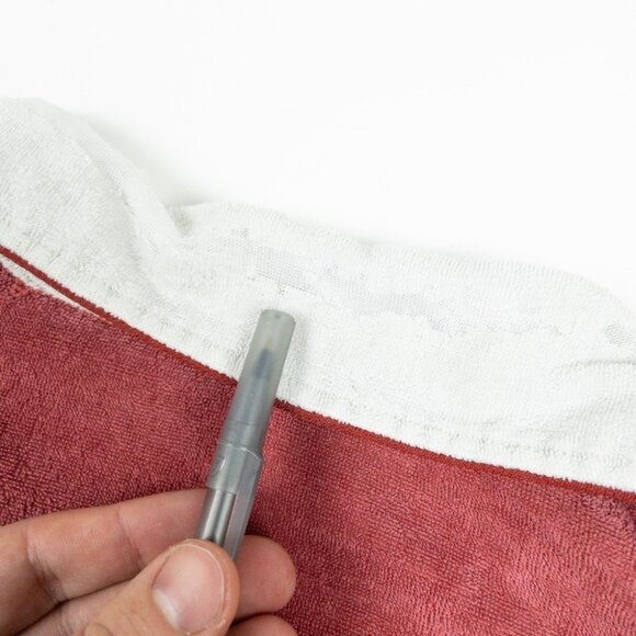 Vintage 50s Terry Cloth Polo Shirt Men's Fits Small Red White Piped Resortwear - Picture 13 of 15